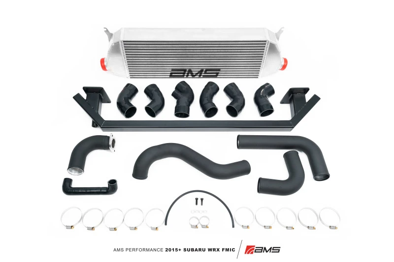 AMS Performance Frontmontage-Ladeluftkühler-Kit mit Stoßfängerträger für 2015+ Subaru WRX FA20