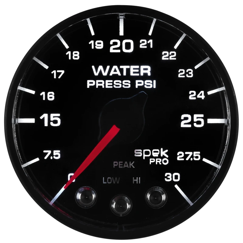 Autometer Spek-Pro - Nascar 2-1/16in Water Press 0- 30 psi Bfb