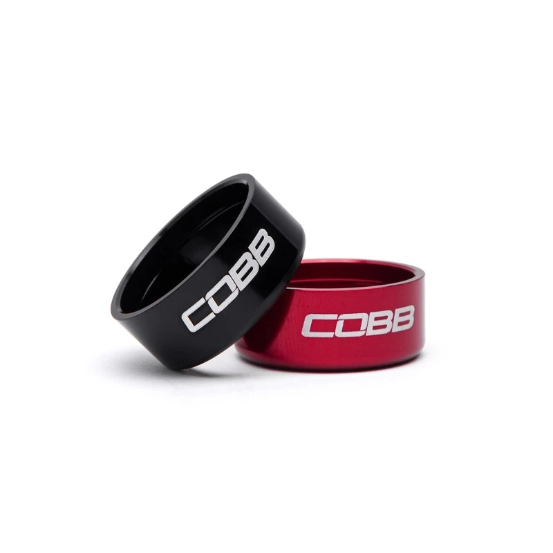 Cobb 6-Speed Tall Weighted COBB Shift Knob - Black (Incl. Both Red + Blk Collars) for Subaru