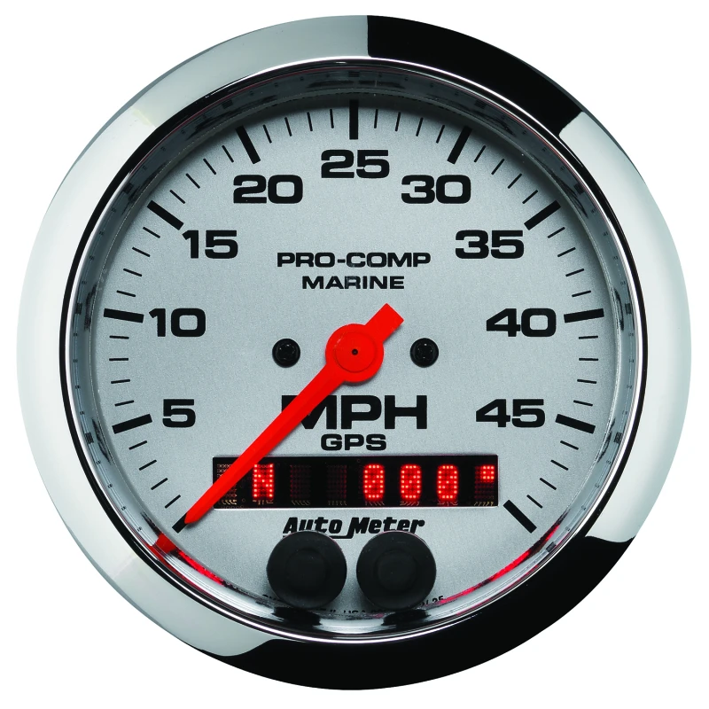 Autometer Marine Chrome Ultra-Lite 3-3/8in 50MPH GPS Speedometer Gauge