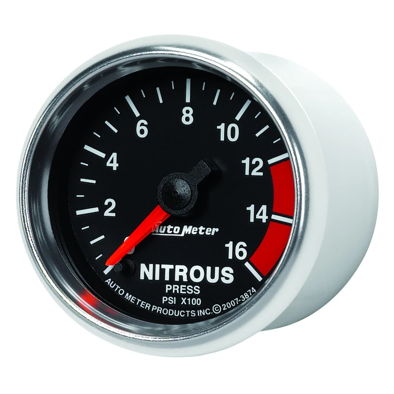 Autometer GS 2 1/16 Zoll 1600PSI Nitrous Brennstoffdruckmesser
