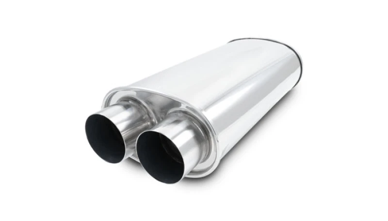 Vibrant Universal Streetpower 2.5in Stainless Steel Dual In-Out Oval Muffler