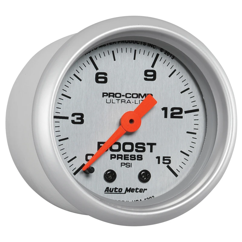 Autometer Ultra-Lite 52mm 0-15 PSI Mechanischer Boost-Druckmesser