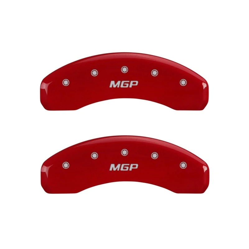 MGP-Hinterradsatz 2 Bremse Caliper-Abdeckungen Gravur Hinten MGP Rot Finish Silber