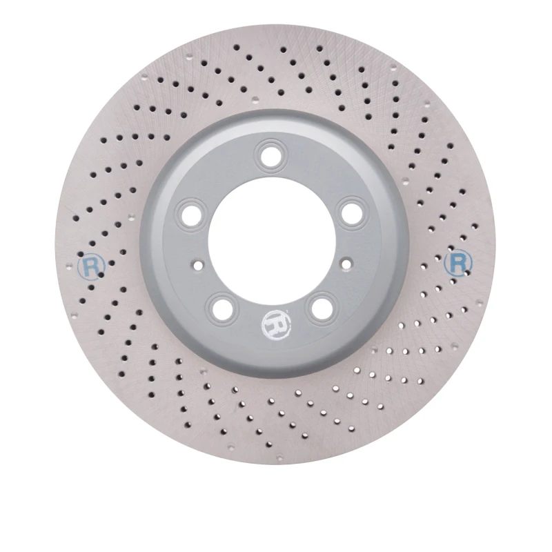 DFC 07-13 Porsche 911 Right Front Drilled Hi-Carbon Alloy Geomet Coated Rotor