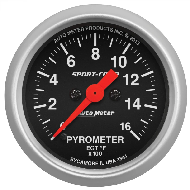 Autometer Sport-Comp 52mm 0-1600 Deg F Electronic EGT Gauge Kit