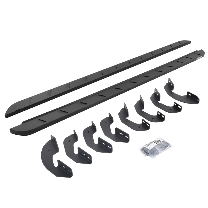 Go Rhino 07-21 Toyota Tundra DC 4DR RB10 Slim Laufbrett-Kit (inkl. Halterungen) - Tex. Schwarz