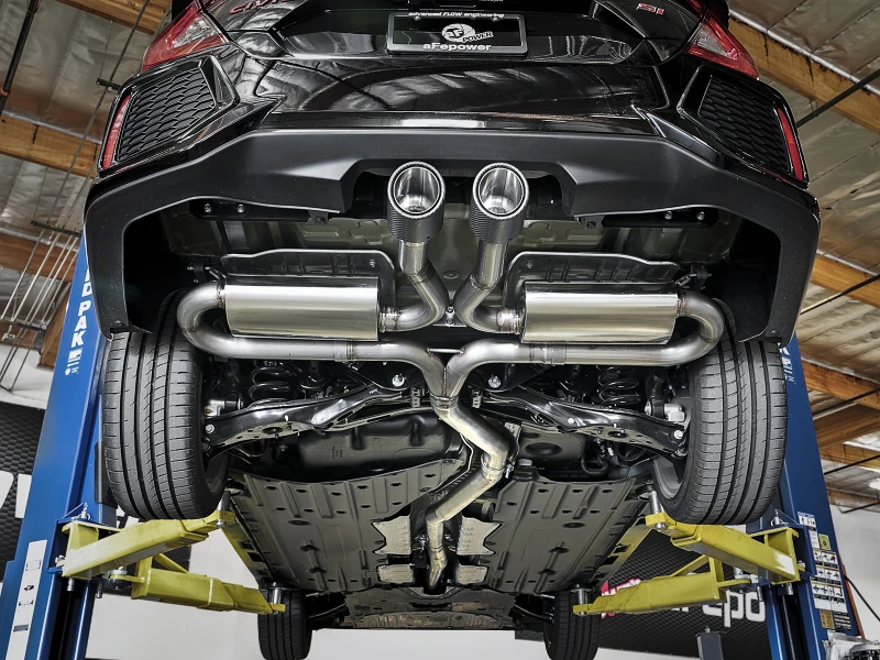 aFe Takeda 3-Zoll-304-Edelstahl-Kat-Back-Auspuff-System mit Carbon-Tipps für Honda Civic Si (4dr) I4 1.5L (t) ab 2017