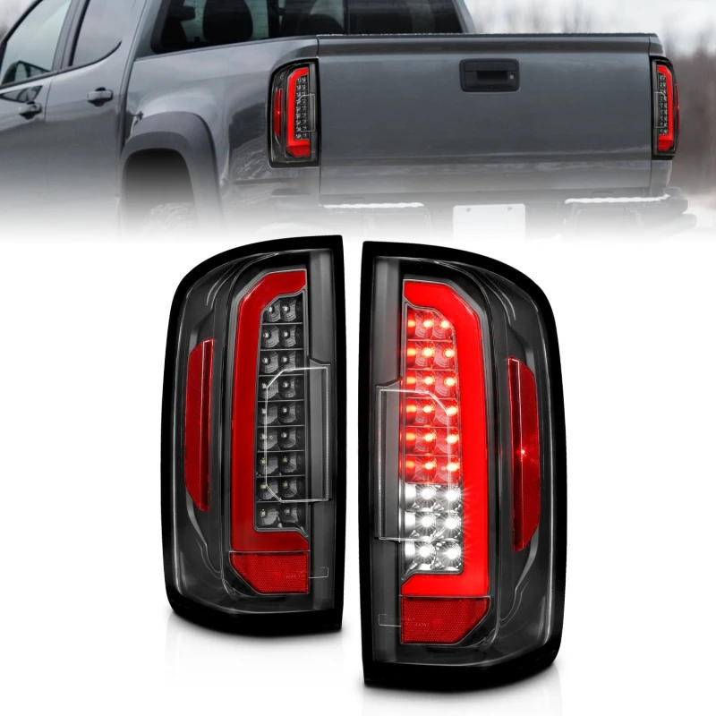 ANZO 15-21 Chevrolet Colorado Voll-LED-Rückfahrscheinwerfer mit roter Lichtleiste Schwarzgehäuse Klarlinse