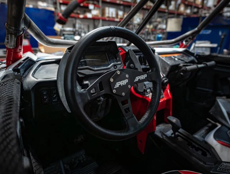 PRP Flat Leather Steering Wheel - Black