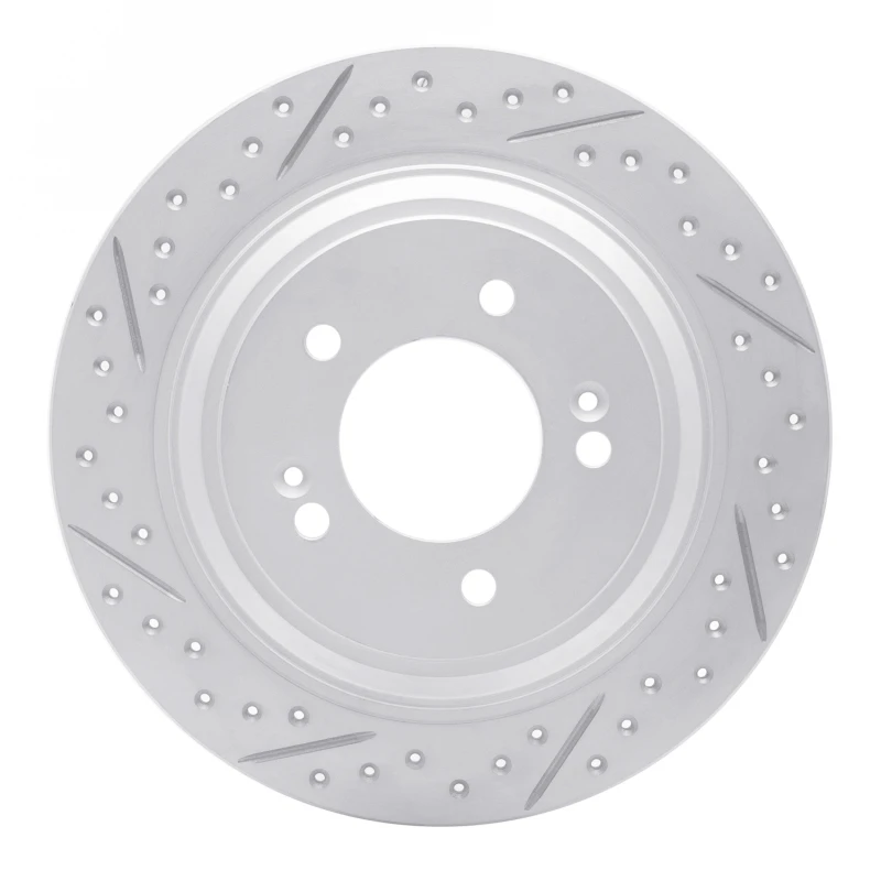 DFC 17-23 Hyundai Kona Ev Rear Right Drilled & Slotted Geoperformance Rotor
