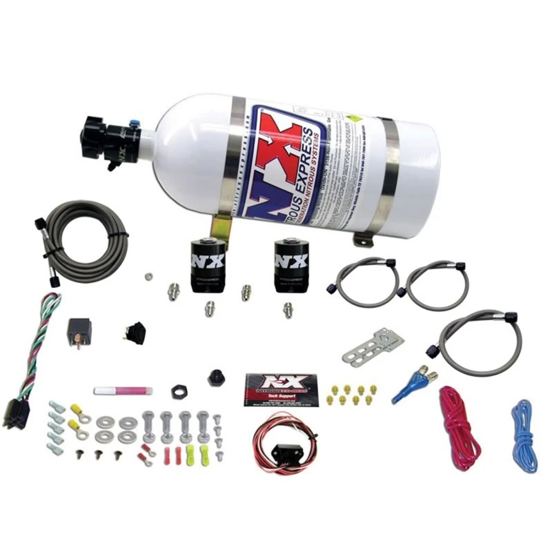 Nitrous Express Universelles Fly-by-Wire-Einzeldüsen-Nitrous-Kit mit 10lb-Flasche (inkl. TPS-Schalter)