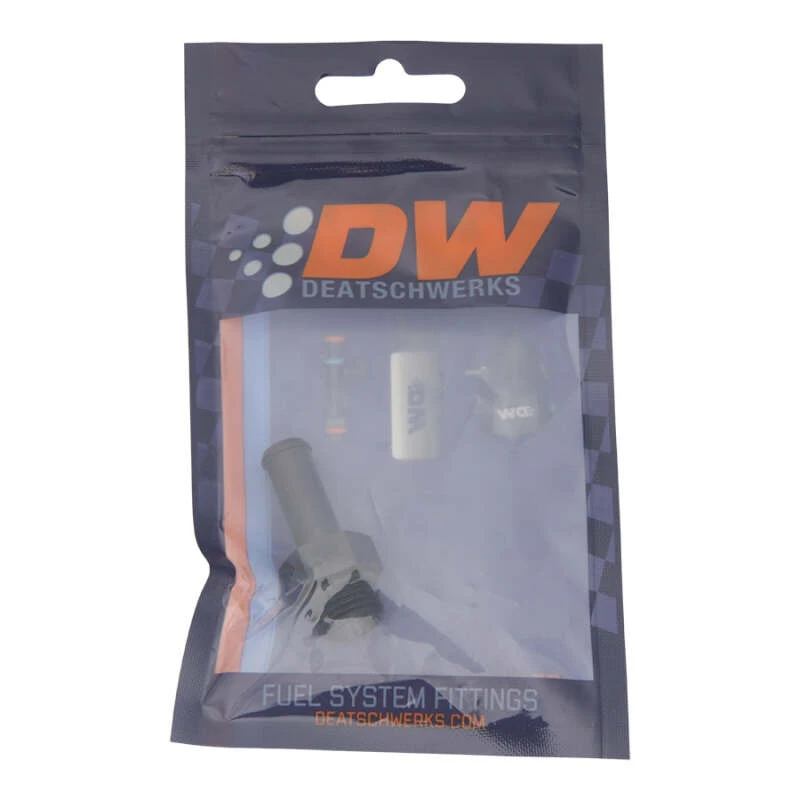 DeatschWerks 6AN ORB-Männlich auf 3/8-Zoll-Männlich-Barb-Fitting (einschließlich O-Ring) - eloxiertes Mattschwarz