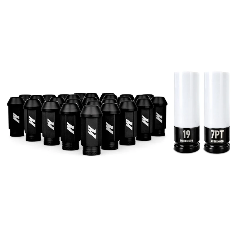 Mishimoto Aluminium-Sicherheits-Radmuttern M12x1,5 27-teiliges Set Schwarz