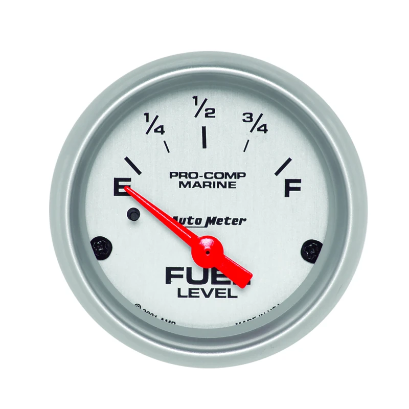 Autometer Marine Silver Ultra-Lite 2-1/16in Electric Fuel Level Gauge