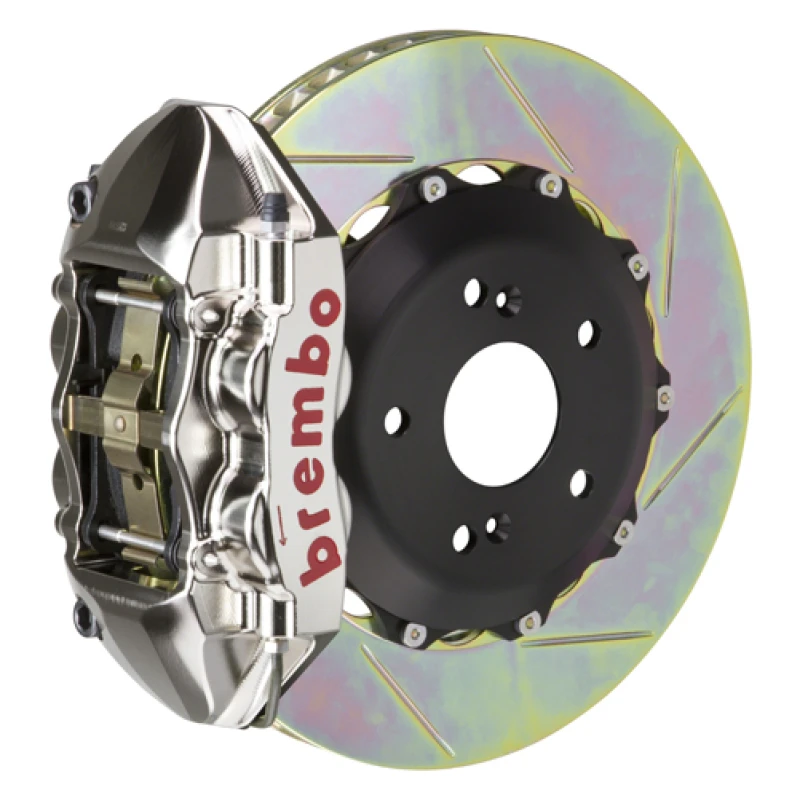 Brembo 06-09 S2000 Rear GTR BBK 4 Piston Billet328x28 2pc Rotor Slotted Type-1- Nickel Plated