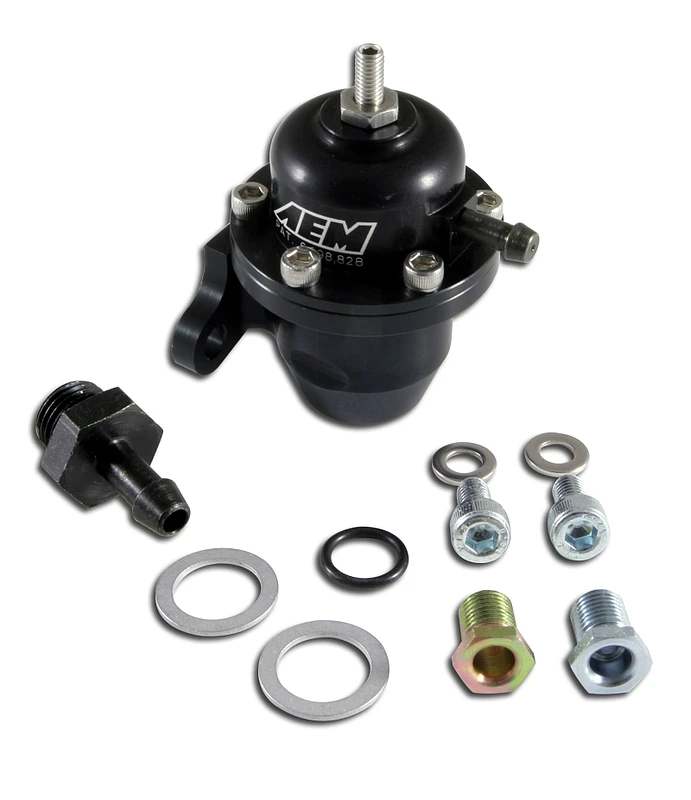 AEM 98-99 Acura CL / 00-05 S2000 / 98-02 Accord / 96-00 Civic schwarzer einstellbarer Kraftstoffdruckregler
