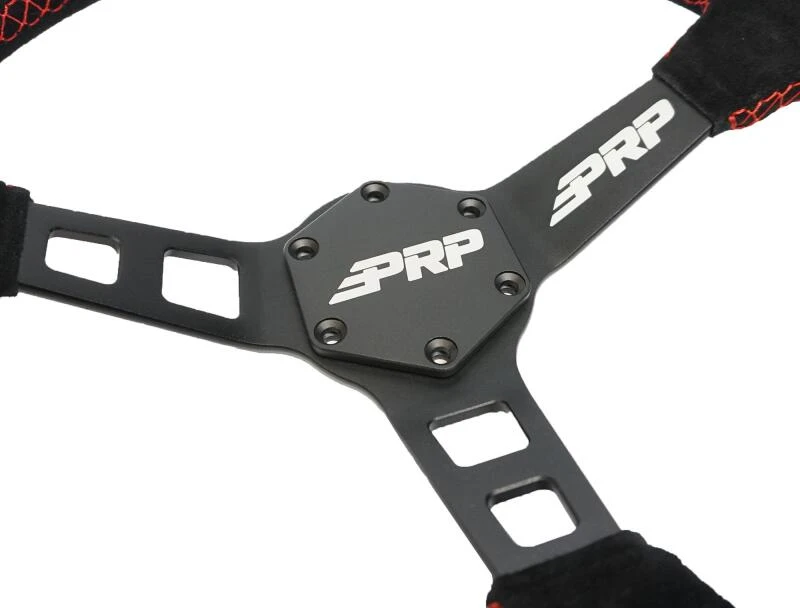 PRP Deep Dish Suede Steering Wheel - Red