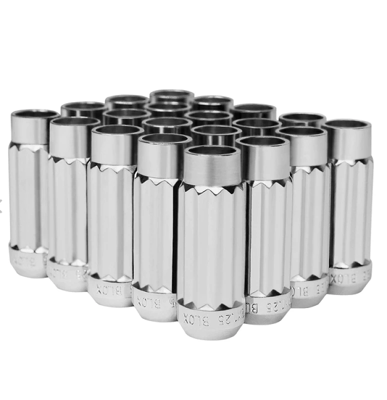 BLOX Racing 12-Sided P17 Tuner Lug Nuts 12x1.25 - NEO Chrome Steel - Set of 20