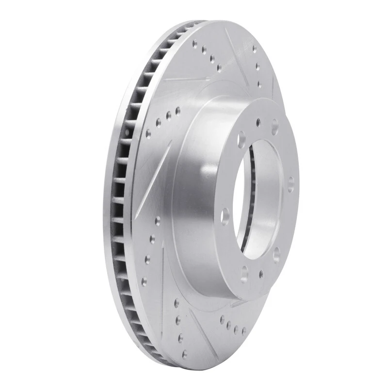 DFC 03-23 Toyota FJ Cruiser Front Right Drilled & Slotted Silver Brake Rotor
