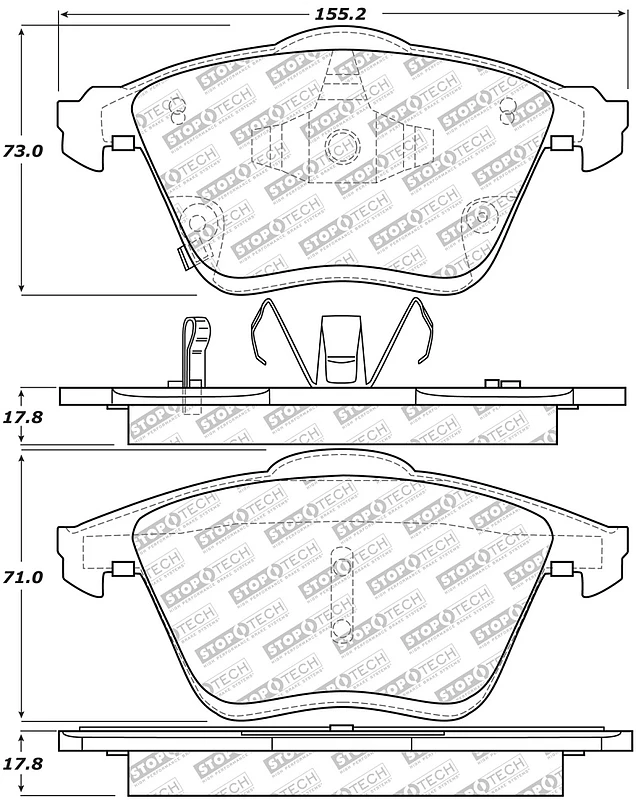 StopTech Street Select Brake Pads w/Hardware - Front