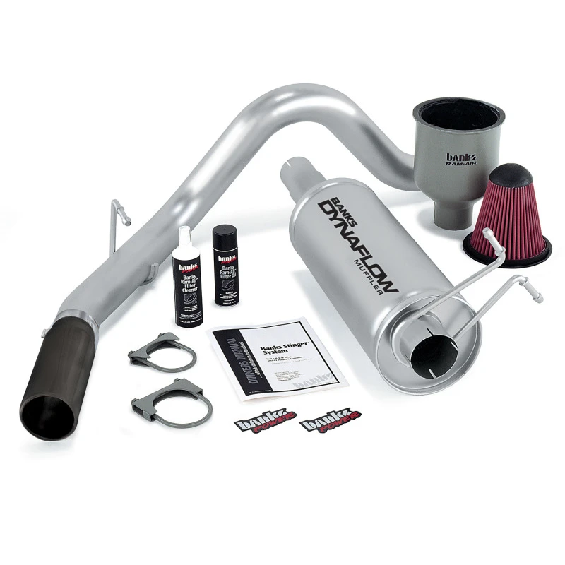 Banks Power 99-04 Ford 6.8L Ext/Crew S/D Stinger-System - SS Single Exhaust mit schwarzem Endrohr