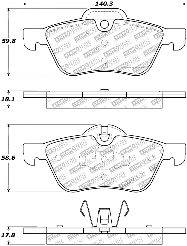 StopTech Street Touring 02-06 Mini Front Brake Pads