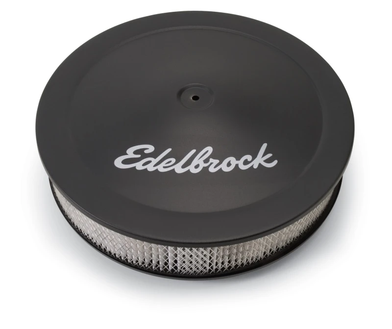 Edelbrock Luftreiniger Pro-Flo-Serie Rund Stahl Oben Papier-Element 14 Zoll Dia X 3 75 Zoll Tiefer Sockel