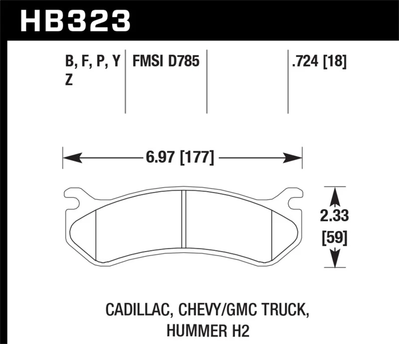Hawk 06 Chevy Avalanche 2500 / GMC Truck / Hummer Super Duty Straßen Hintere Bremsbeläge