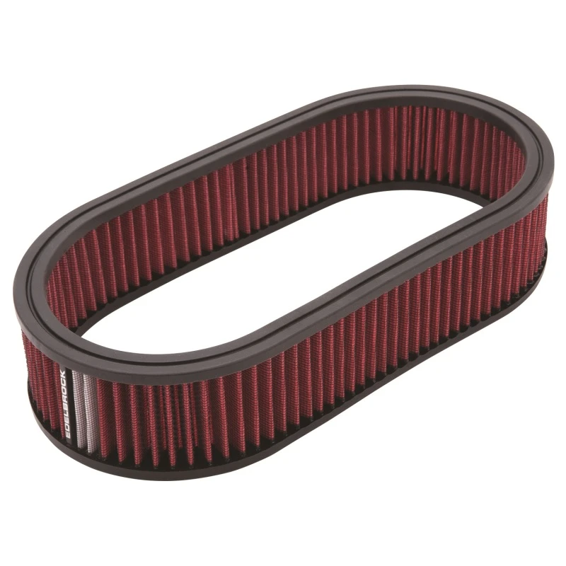 Edelbrock Luftfilter Element Oval 2,5 Zoll Hoch Rot mit Weißem Streifen