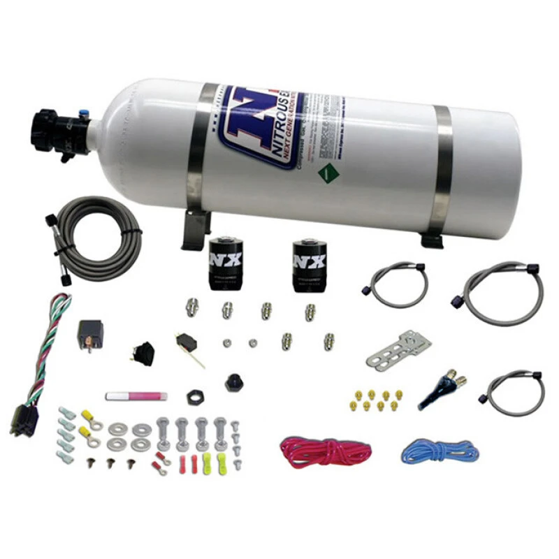Nitrous Express Alle GM EFI Einzel-Düse-Nitrous-Kit (35-150PS) mit 15lb-Flasche