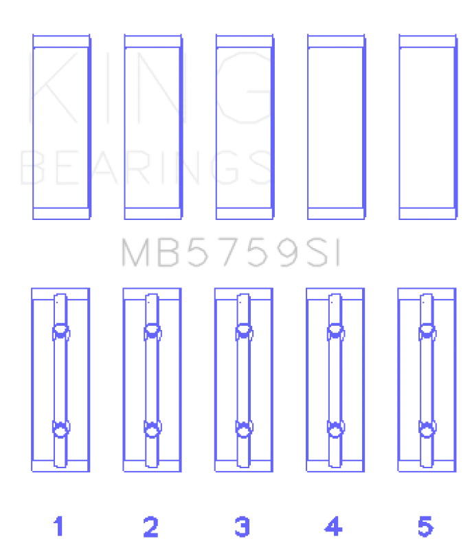 King Engine Bearings Toyota Scion XA/XB 1NZFE (Size STD) Bi-Metal Silicon Aluminum Main Bearing Set