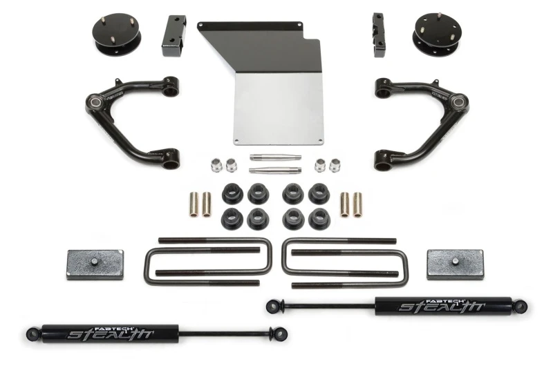 Fabtech 14-18 GM K1500 mit OE Alu-UCA 4 Zoll Uniball UCA System mit hinteren Stealth-Stoßdämpfern