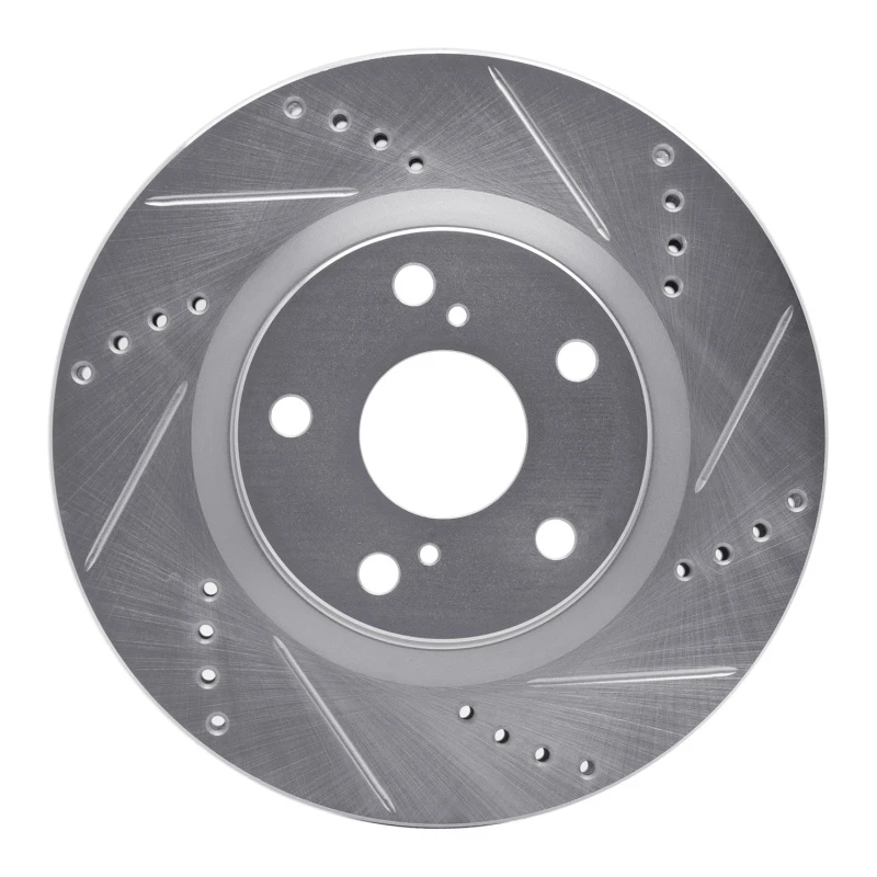 DFC 06-20 Lexus ES350 Front Right Drilled & Slotted Silver Brake Rotor