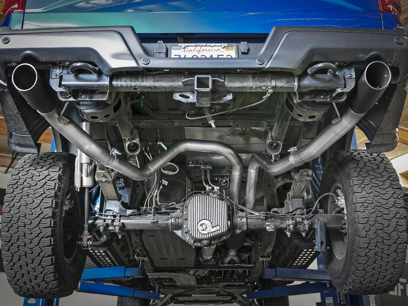 aFe MACH Force-Xp 3in to 3-1/2in 304 SS Cat-Back Exhaust w/Black Tip 17-18 Ford F-150 Raptor V6 3.5L