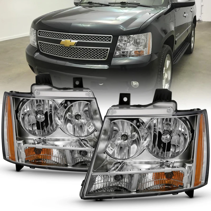 ANZO 2007-2014 Chevy TahOE Kristall-Scheinwerfer Chrom Amber (OE)