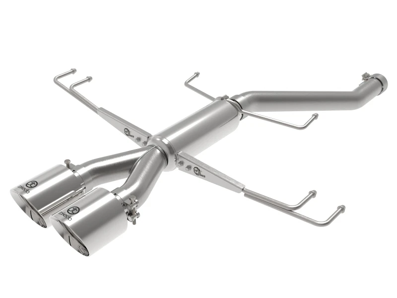 aFe Takeda 2,5-Zoll-304SS-Achse-Rückseite-Auspuff-System 17-19 Honda Civic Type R L4-2,0L (t) - Polierter Auspuff
