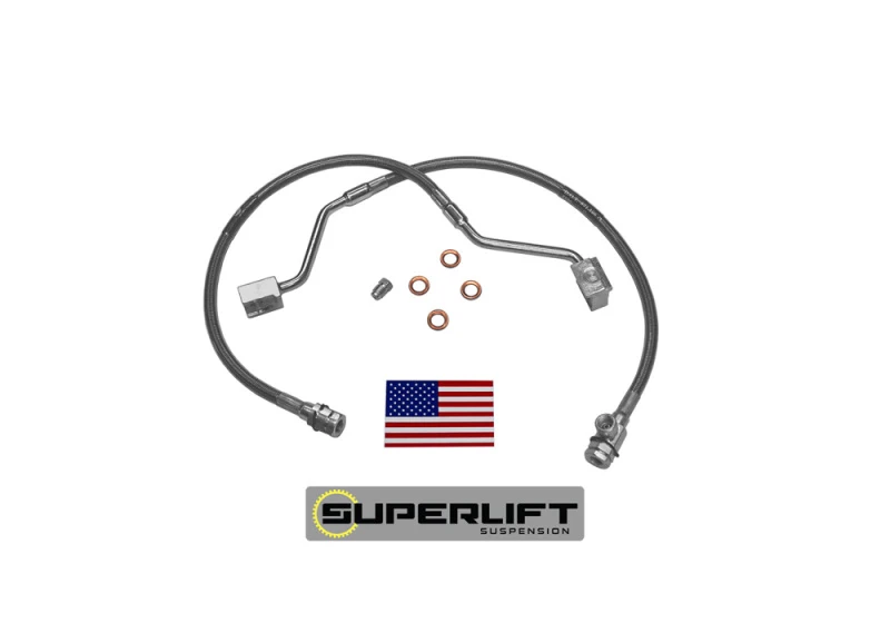 Superlift Bullet Proof Front Brake Hoses für 1990-1996 Ford F-150 und Bronco mit 4-6 Zoll Lift