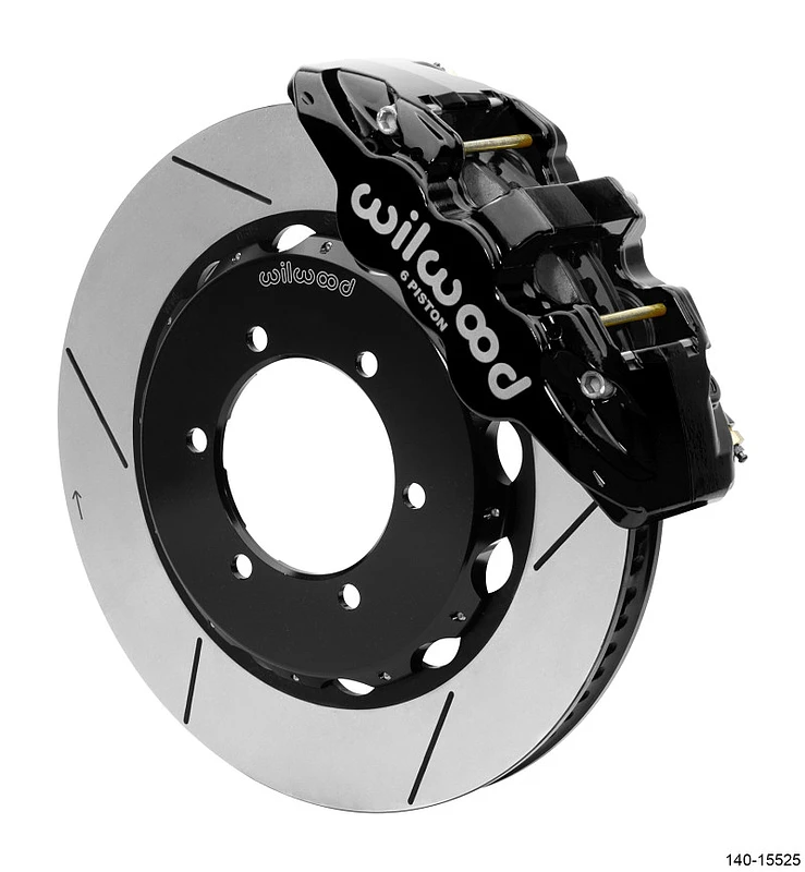 Wilwood AERO4 Spec 37 GT FrontTruck-Kit 14,25 Zoll Schwarz 1997-2018 Nissan Y61 Patrol mit Leitungen