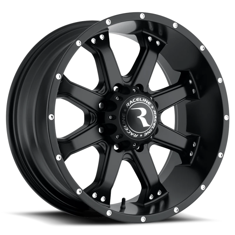 Raceline 991B Assault 17x9in / 8x165.1 BP / -12mm Offset / 125.2mm Bore - Satin Black Wheel