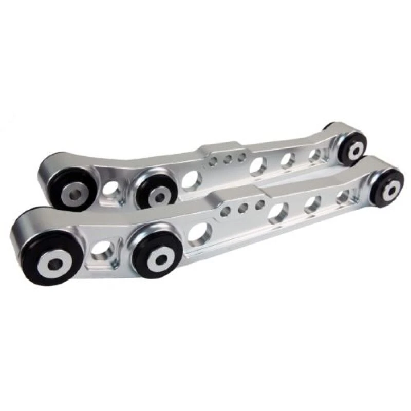 BLOX Racing V2 Billet Rear Lower Control Arms Poly Bushings for 96-00 Honda Civic - Raw