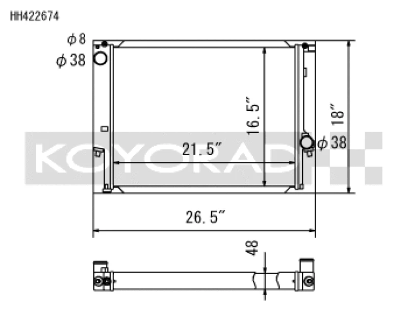 Koyo Aluminium Kühler für 1988–1999 BMW 3-Series inkl. E36 M3 (MT / 6 Zylinder)