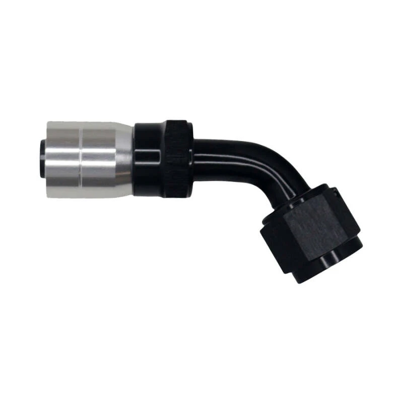 DeatschWerks 8 AN weibliche Flare-Swivel 60-Grad-Schlauch-Crimping-Stil-Endstück CPE - eloxiert matt schwarz