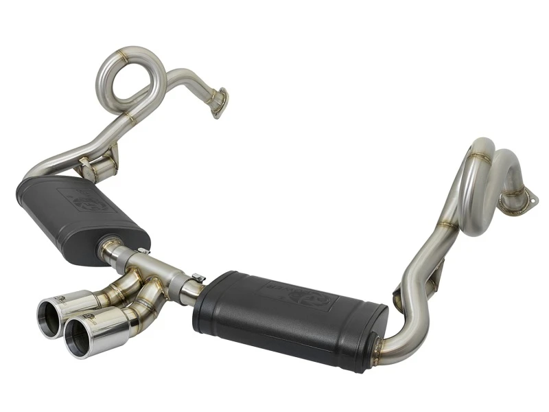 aFe MACHForce-Xp 2-Zoll-304-SS-Cat-Back-Auspuffanlage mit polierten Endrohren 13-16 Porsche Boxster/Cayman 2,7L/3,4L