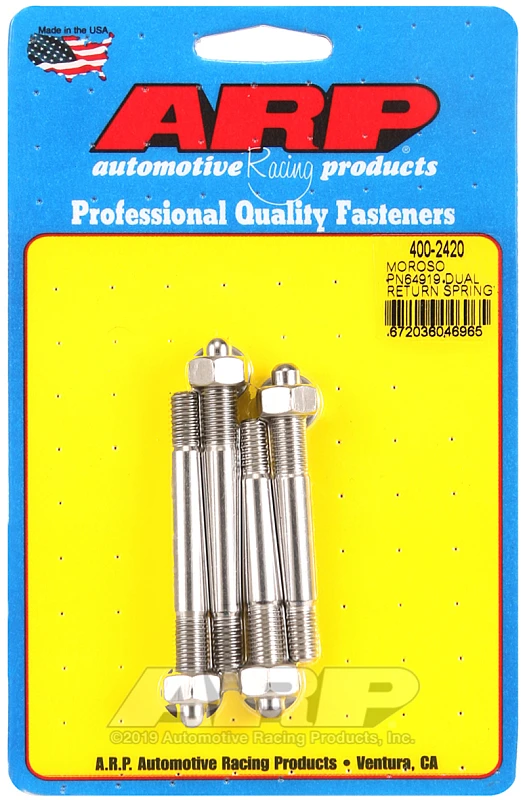 ARP Moroso 64919 Dual Return Spring mit 1in Spacer Plate SS Carb Stud Kit für verschiedene Anwendungen