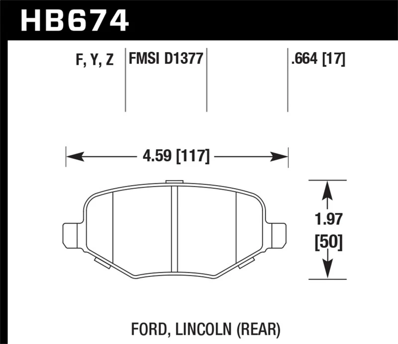Hawk Ford Edge/Explorer/Flex/Taurus/ Lincoln MKS/MKT/MKX HPS Hintere Bremse Beläge