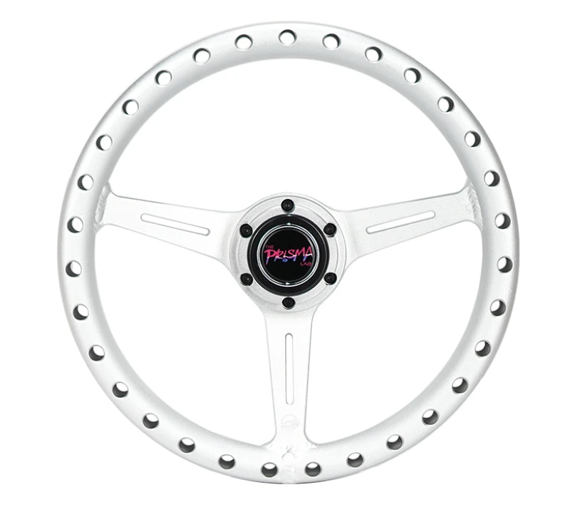 NRG All Aluminum Steering Wheel 330mm - Extra Light- Ergonomic Grip- Anadized Silver