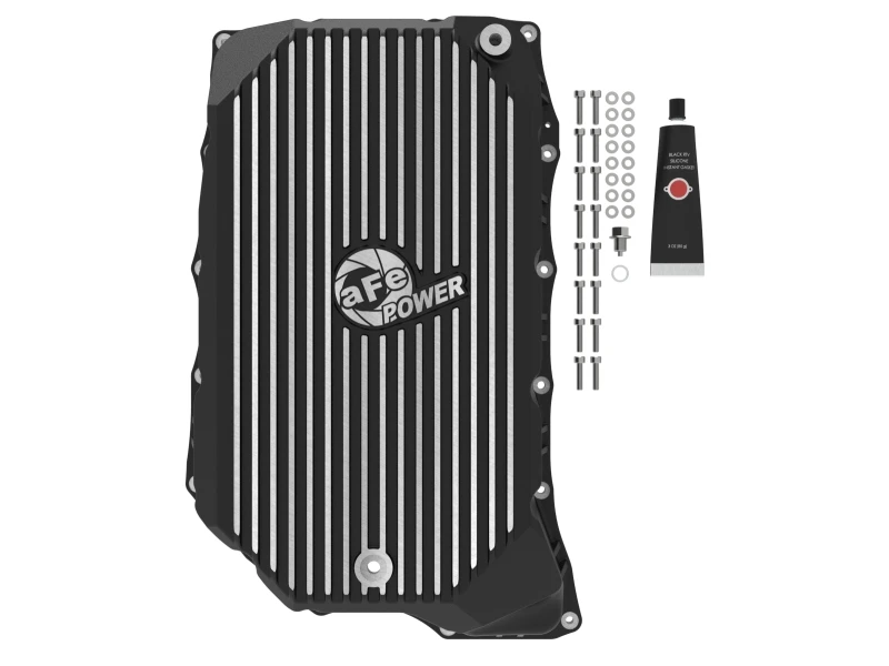 aFe 20-25 GM Diesel V8-6.6L L5P Transmission Pan w/ Machined Fins - Black
