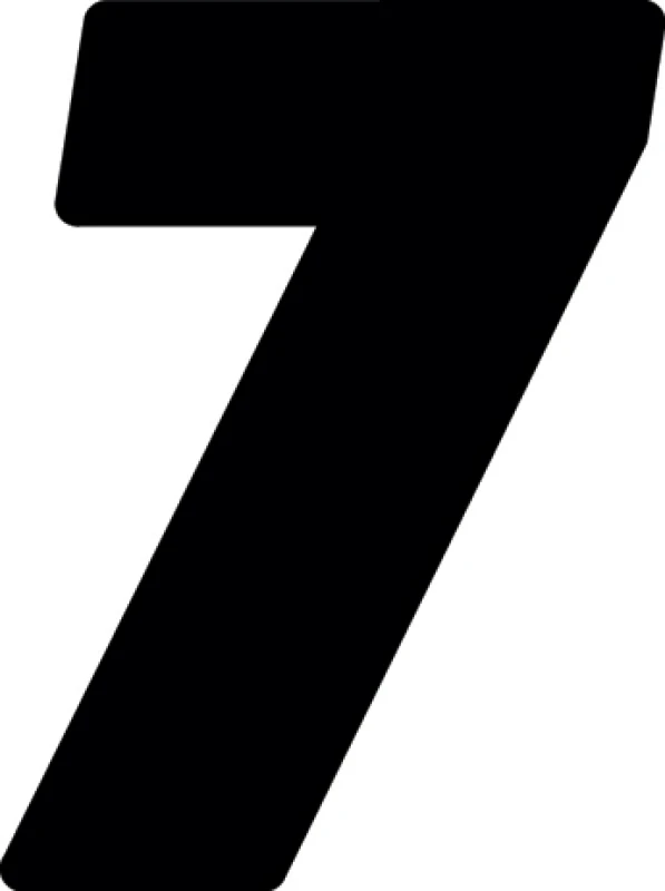 Hardline Dirt Digits 3er Set 7 Zoll Hochglanz Nummer 7 Schwarz