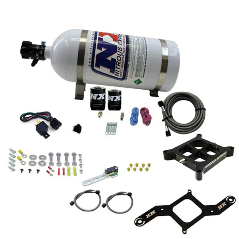 Nitrous Express 4150 Single Entry Crossbar Plate RNC Nitrous Kit (250-750HP) w/10lb Bottle